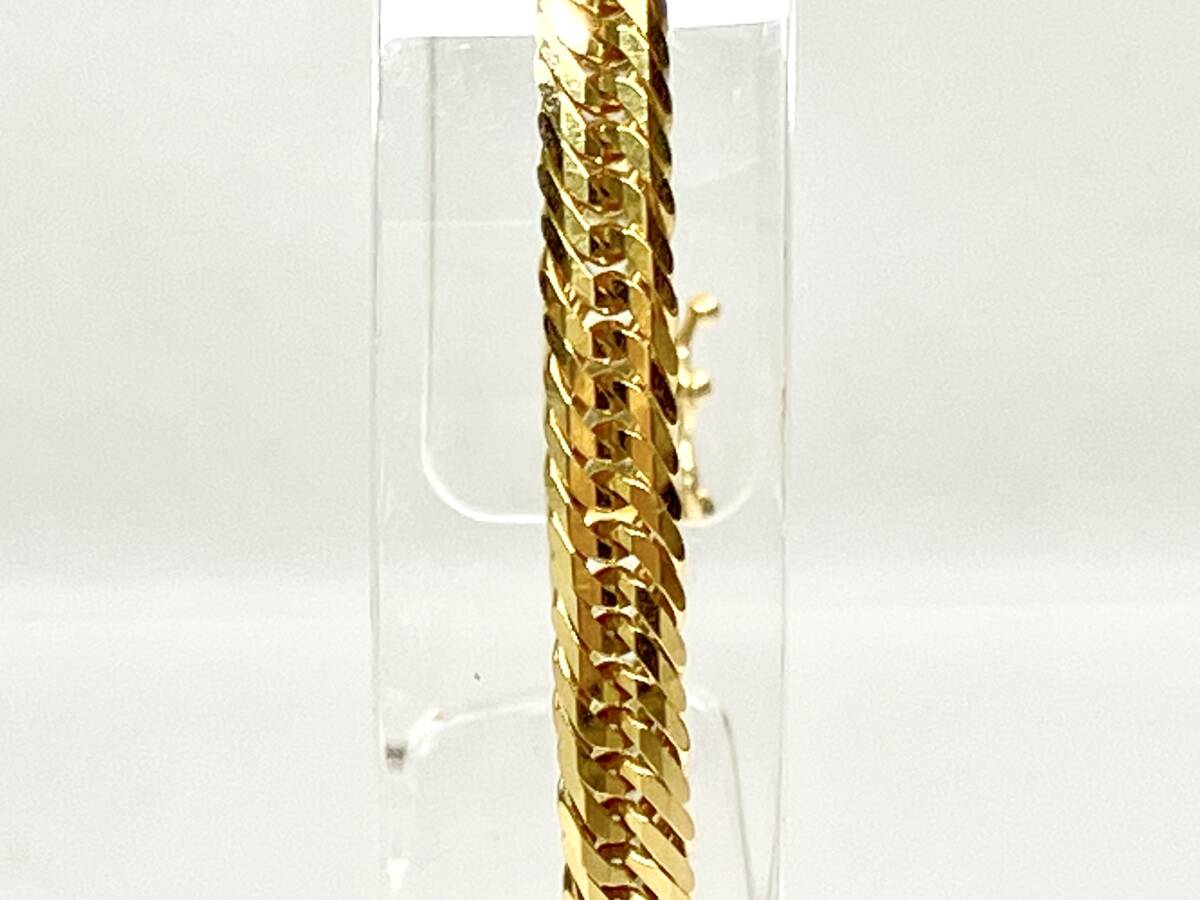 【造幣局刻印】 K18 (総12.3g) 六面喜平 イエローゴールド チェーン ブレスレット 約23㎝ 店舗受取可拍卖