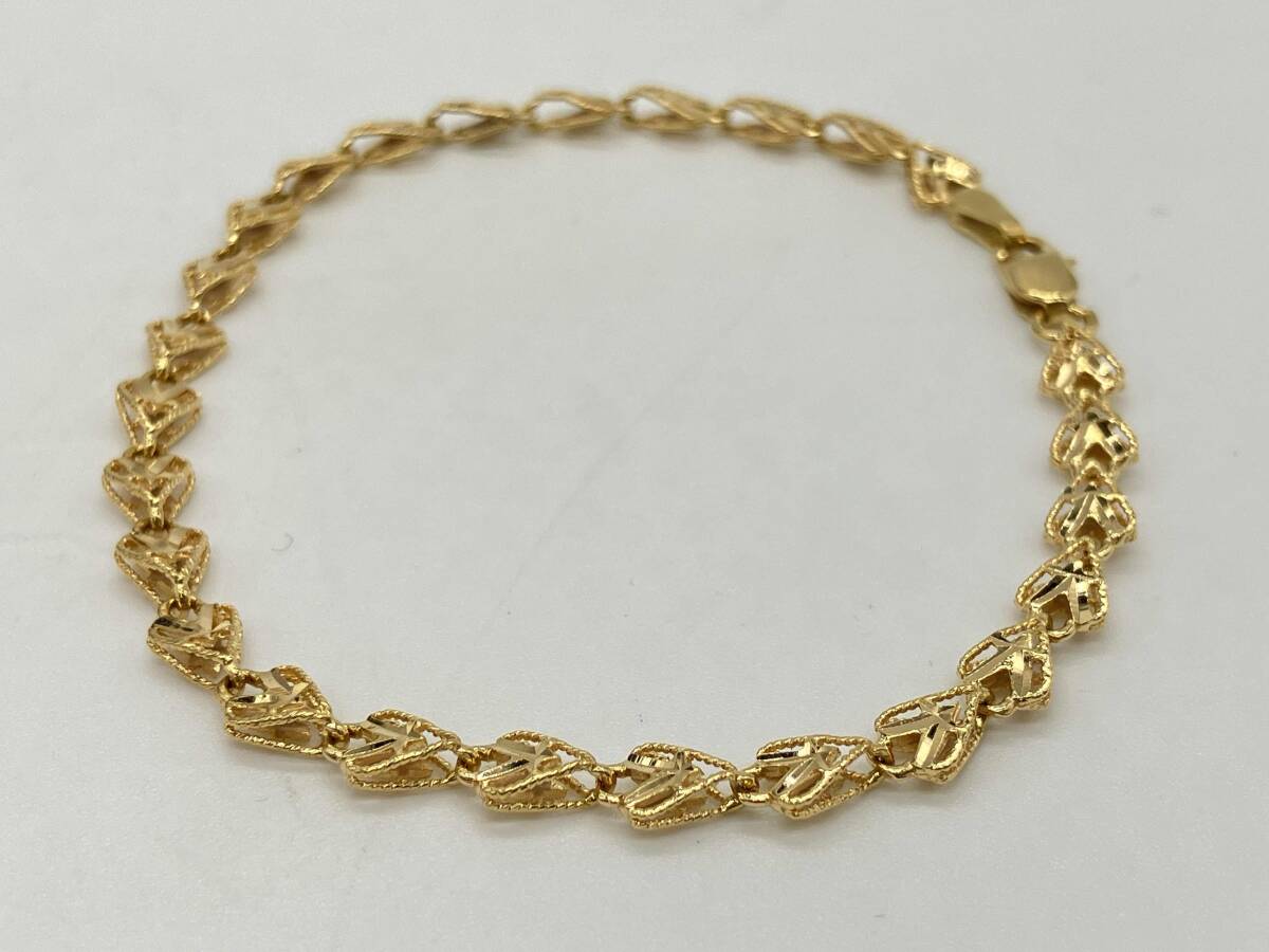 K18 約5.0g 約18cm ブレスレット ゴールド イエローゴールド V字 チェーン レディース アクセサリー 店舗受取可拍卖