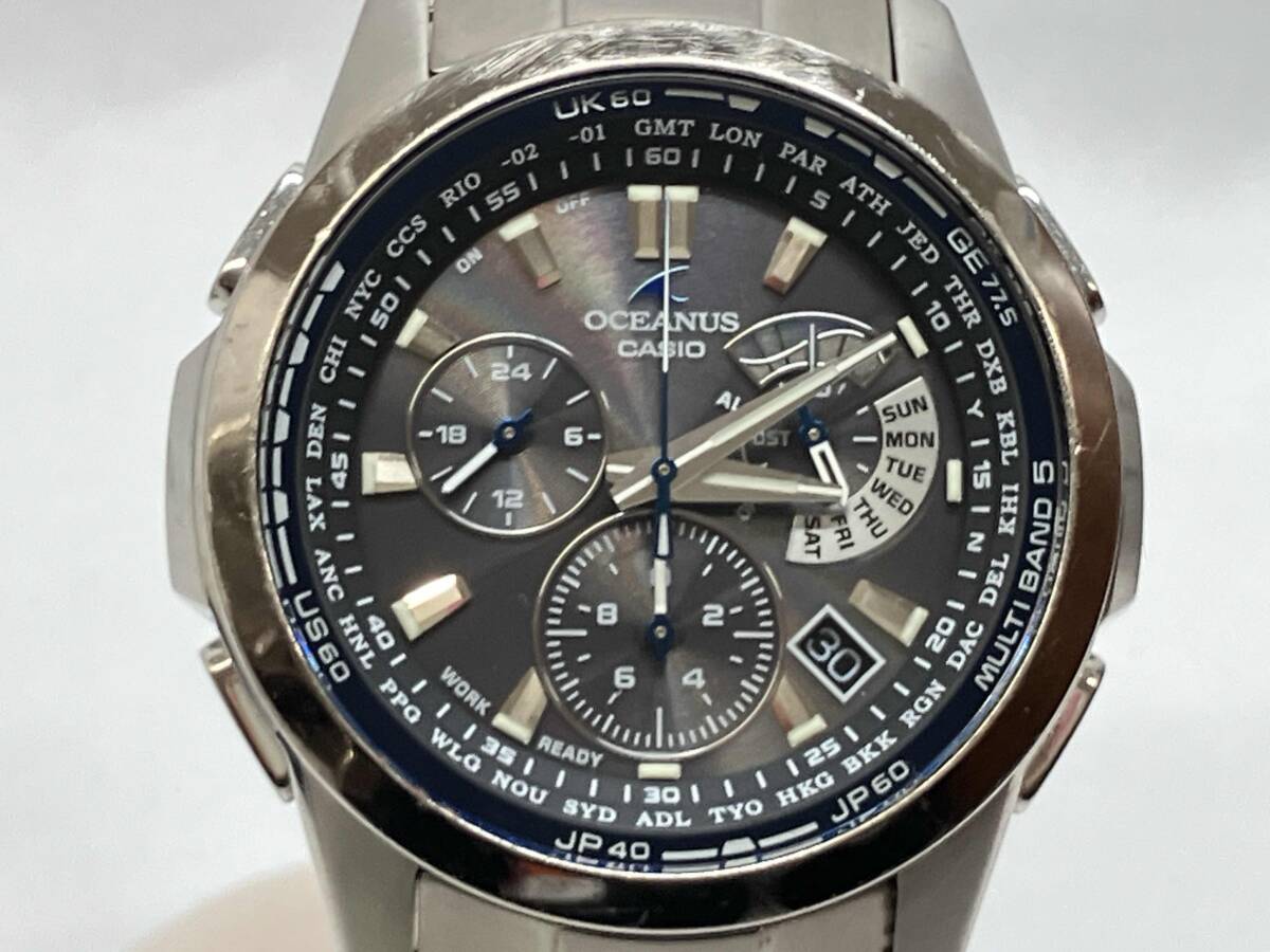 【ジャンク】 【稼働品】CASIO(カシオ) OCEANUS OCW-M700 クロノグラフ 電波ソーラー 腕時計拍卖