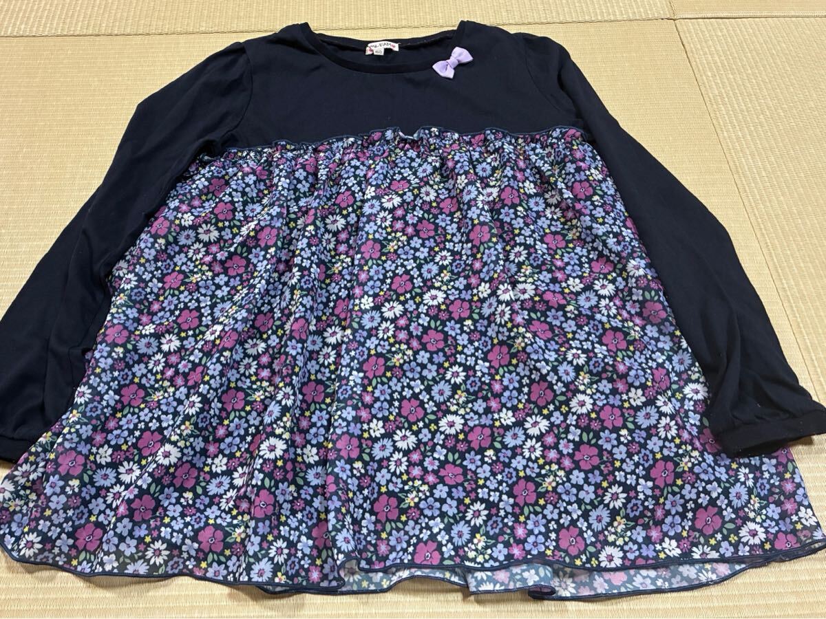 小花柄 フレアトップス 長袖 150 女の子 中古 エニィファム anyfam オンワード拍卖