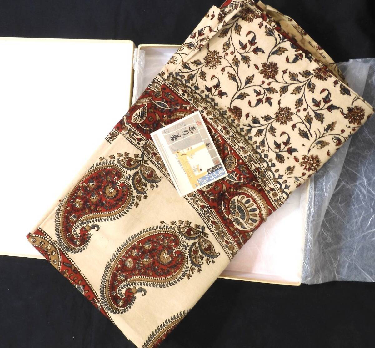 <銀の斧>木綿・昭和時代の大きなインド更紗・2m×2m拍卖