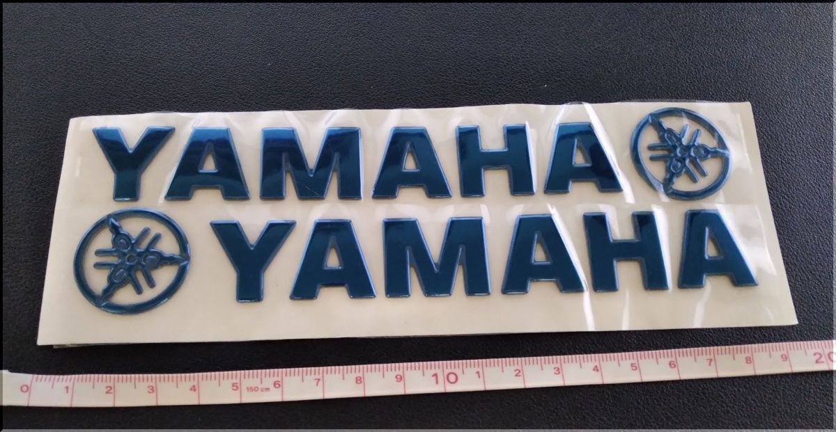 YAMAHA(ヤマハ)★立体(3D)エンブレム左右セット★18×2.8cm/ブルー★シール付★拍卖
