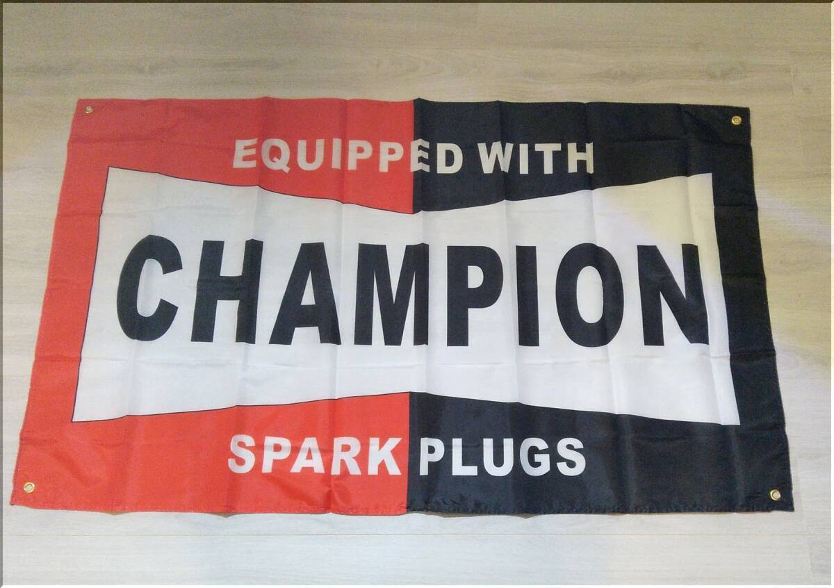 新品★チャンピオン(CHAMPION)★バナー(タペストリー/フラッグ)★特大90×150cm★赤×黒×白拍卖