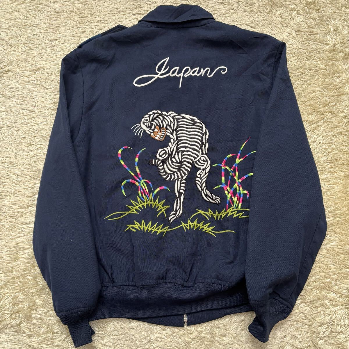 逸品 ビンテージ スーベニア ジャケット ミリタリースカジャン 80s ネイビー拍卖