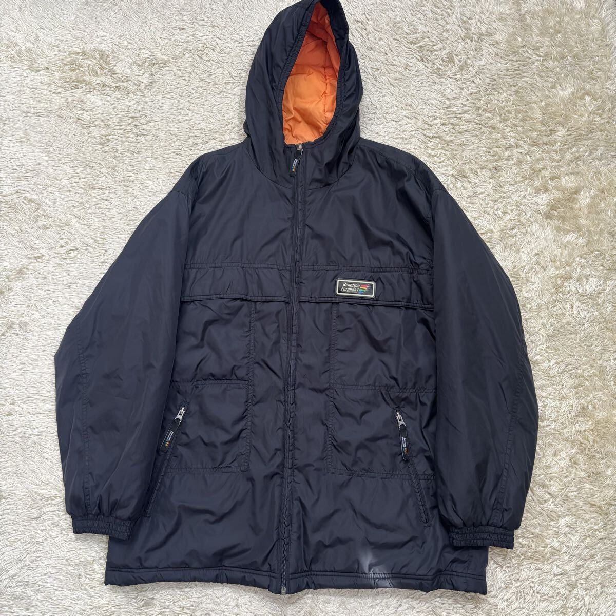 Benetton Formula 1 中綿ナイロンパーカー ブラック L拍卖