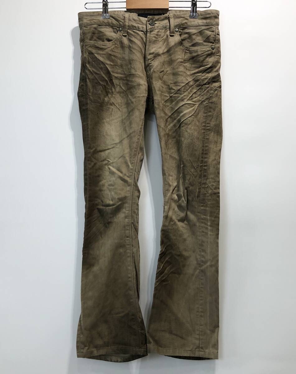 FUGA USED加工 チノパン フレア ブーツカット 汚しダメージ加工 ヒゲ ハチノス コットン ベージュ FG11-C07-3 フーガ SIZE:44■1029Q①拍卖