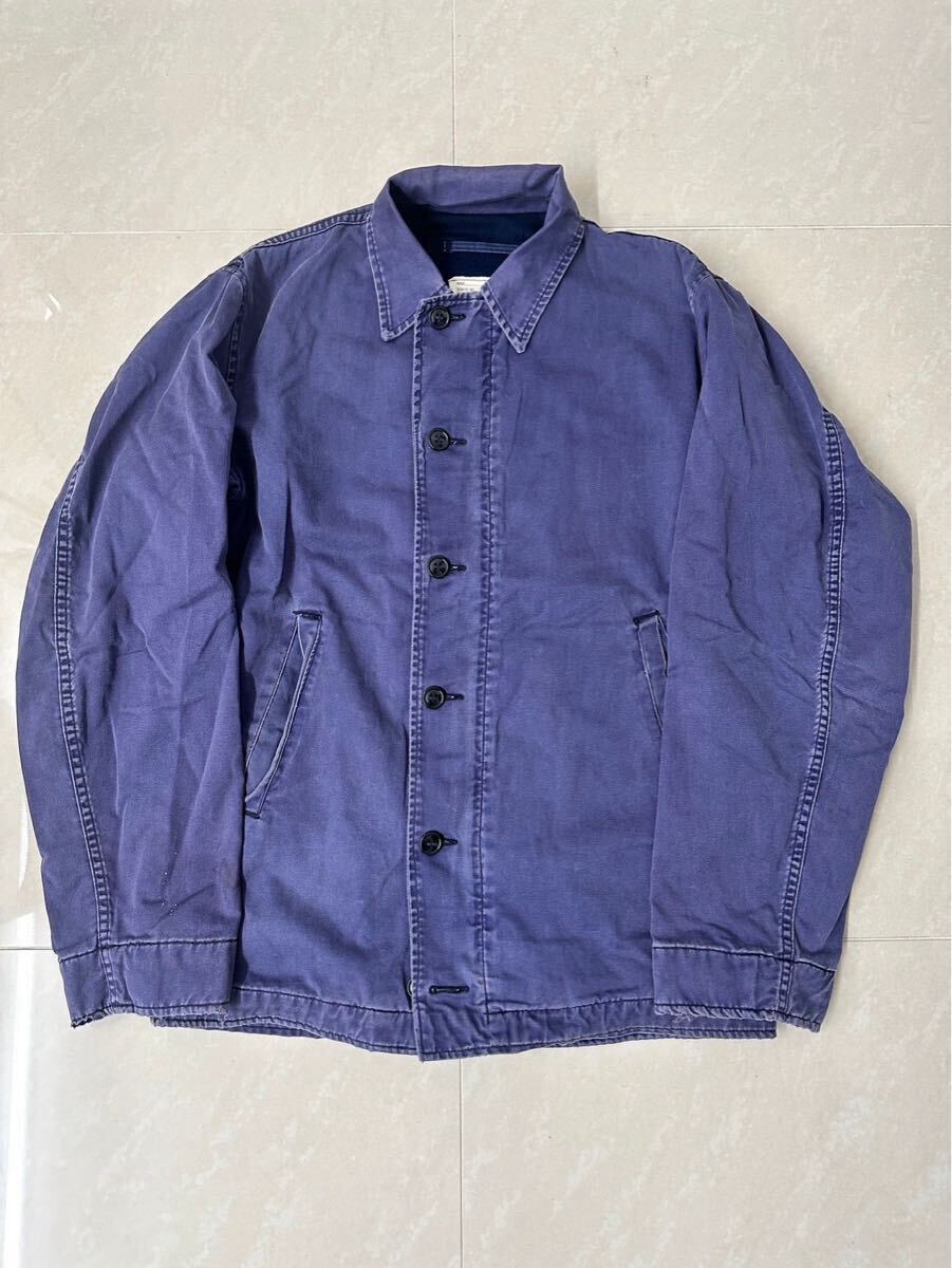 US.NAVY60sユーティリティジャケットデッキジャケットコットンネイビー 36LONG拍卖