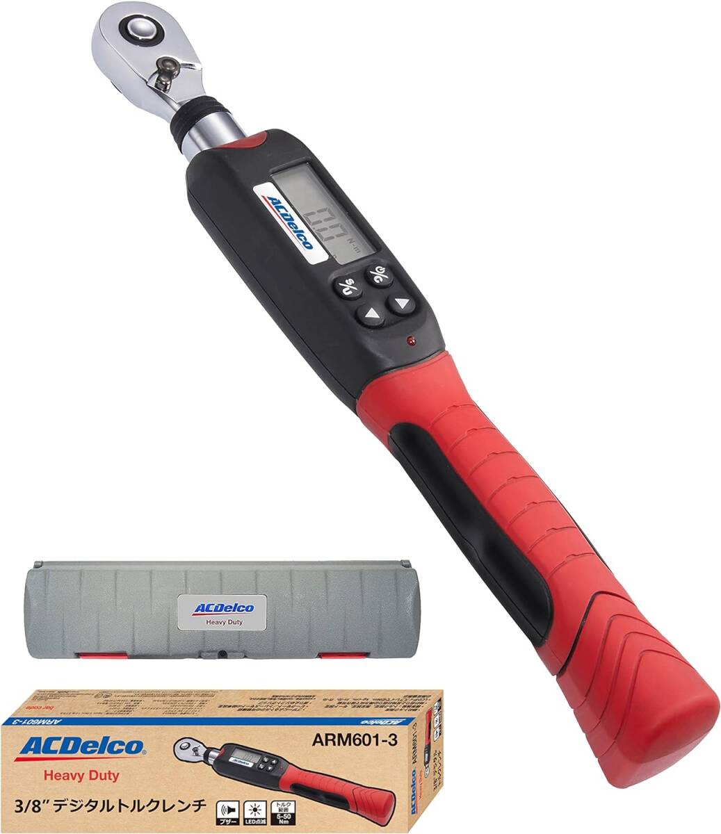 【新品】ACDelco 3/8” (9.5mm) デジタルトルクレンチ ARM601-3 トルク値5-50Nm ブザー&LED警告灯内蔵 自動車修理 ACデルコ 日本語取説付き拍卖