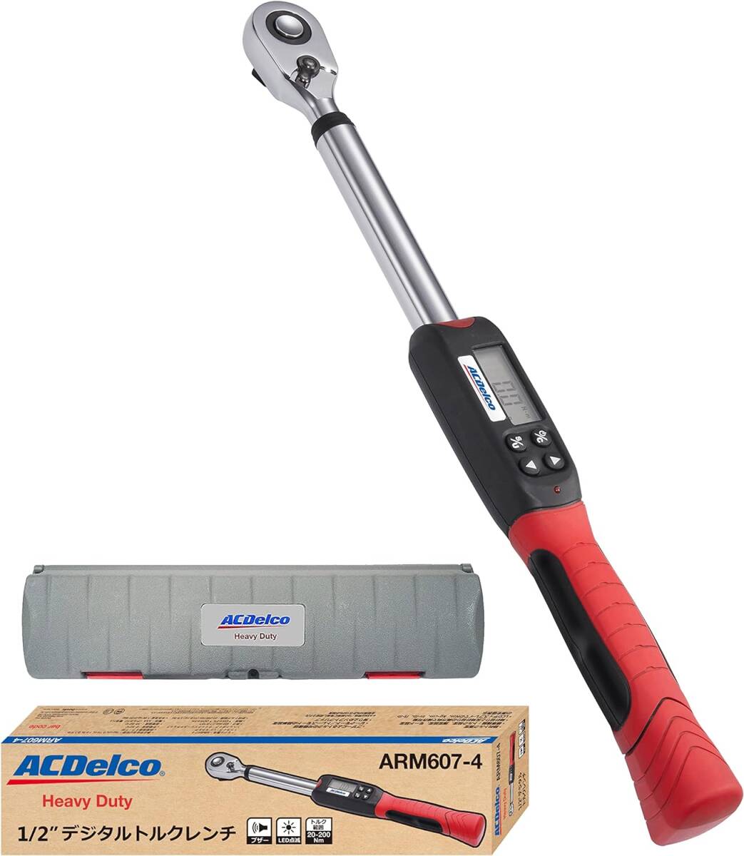 【新品】ACDelco 1/2” (12.7mm) デジタルトルクレンチ ARM607-4 ロング トルク値20-200Nm 警告灯内蔵 自動車修理 ACデルコ 日本語取説付き拍卖