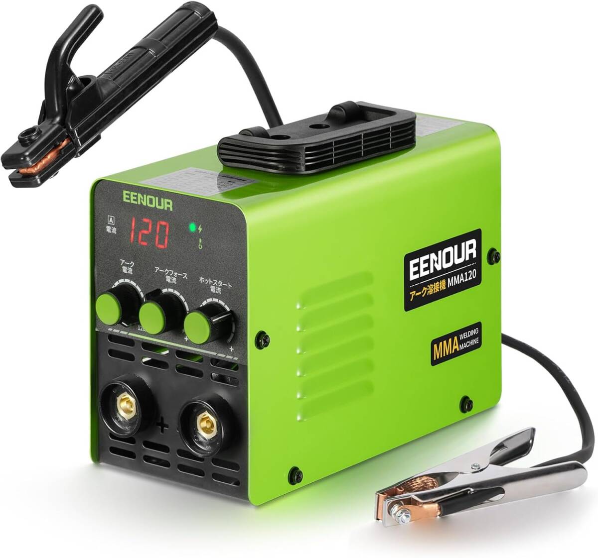 【新品】EENOUR アーク溶接機 MMA120 最大出力120A 100V MMA溶接機 インバーター搭載 安全 家庭用 小型 軽量 軟鋼/ステンレス/鋳鉄等対応拍卖