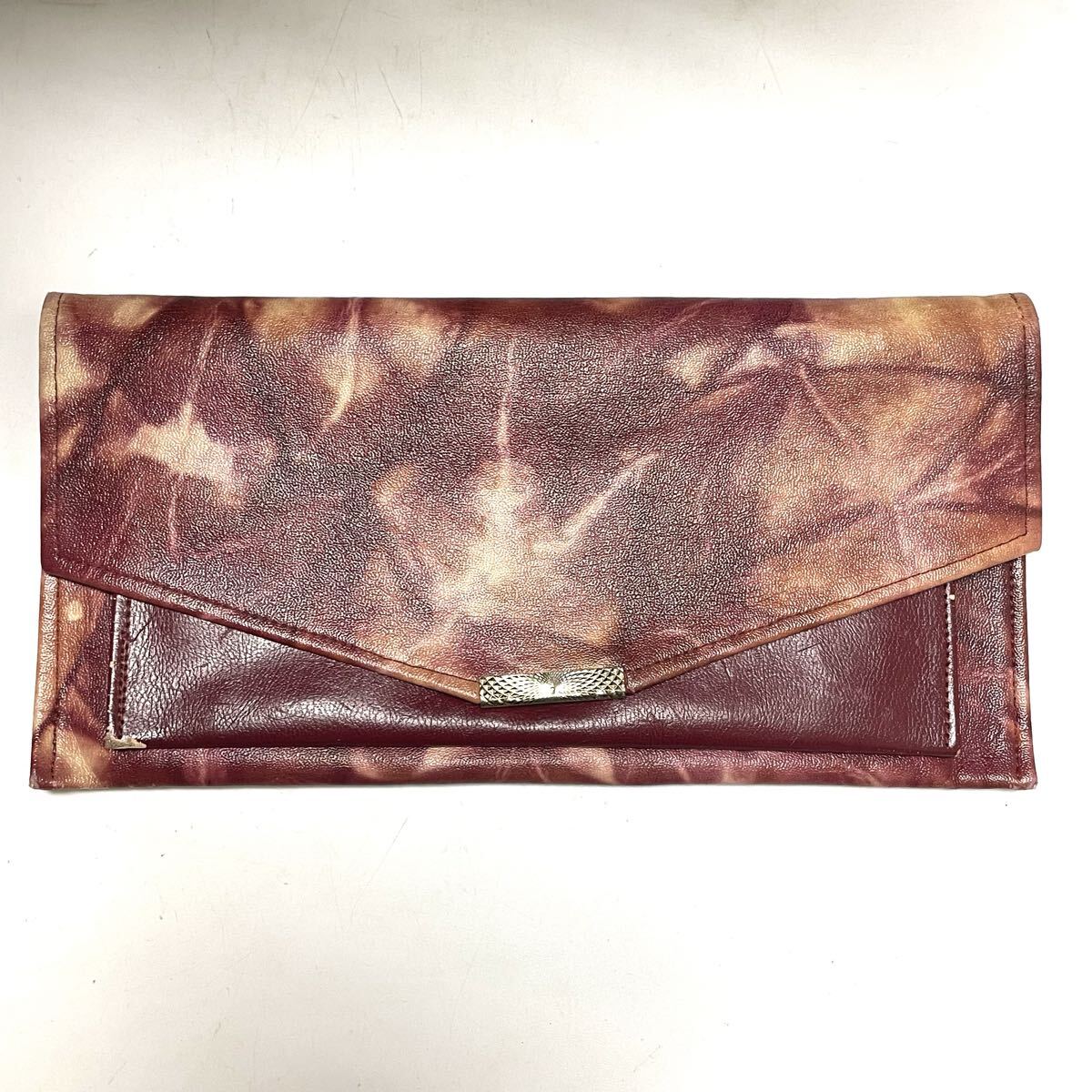 長財布 レザー レッド 薄型 レトロ k2510011拍卖