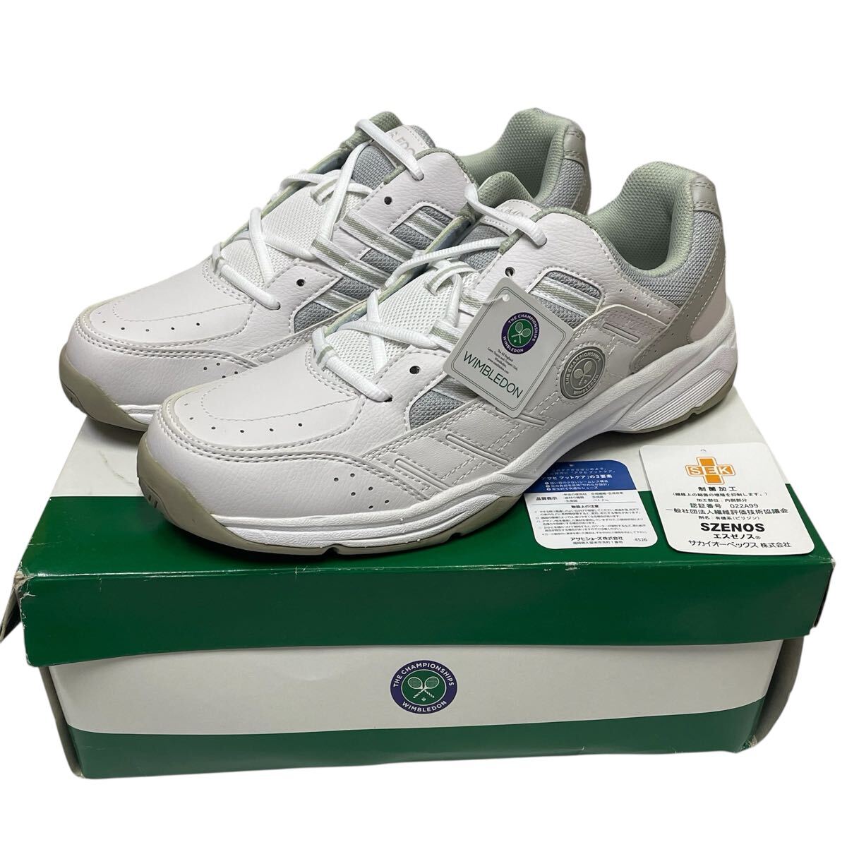 スニーカー アサヒ WIMBLEDON 28cm ホワイト グレー ASAHI ウィンブルドン k2510202拍卖
