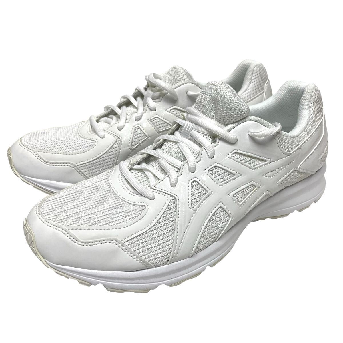 スニーカー アシックス 29cm JOG 100 2 TJG138 オールホワイト ランニングシューズ 白 ASICS k2510204拍卖