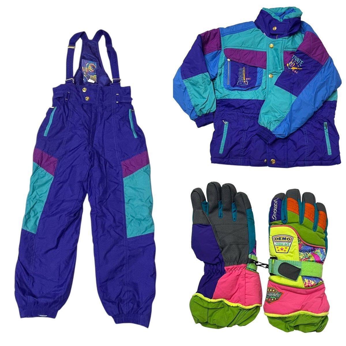 スキーウェア BASARA 上下セット グローブ スノーウェア スノボウェア ジャケット パンツ ブルー 手袋 k2510241拍卖