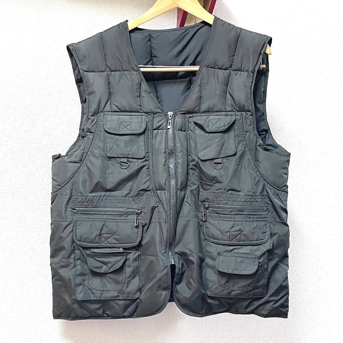 ダウンベスト グレー ナイロン アウトドア ワークベスト k2510281拍卖