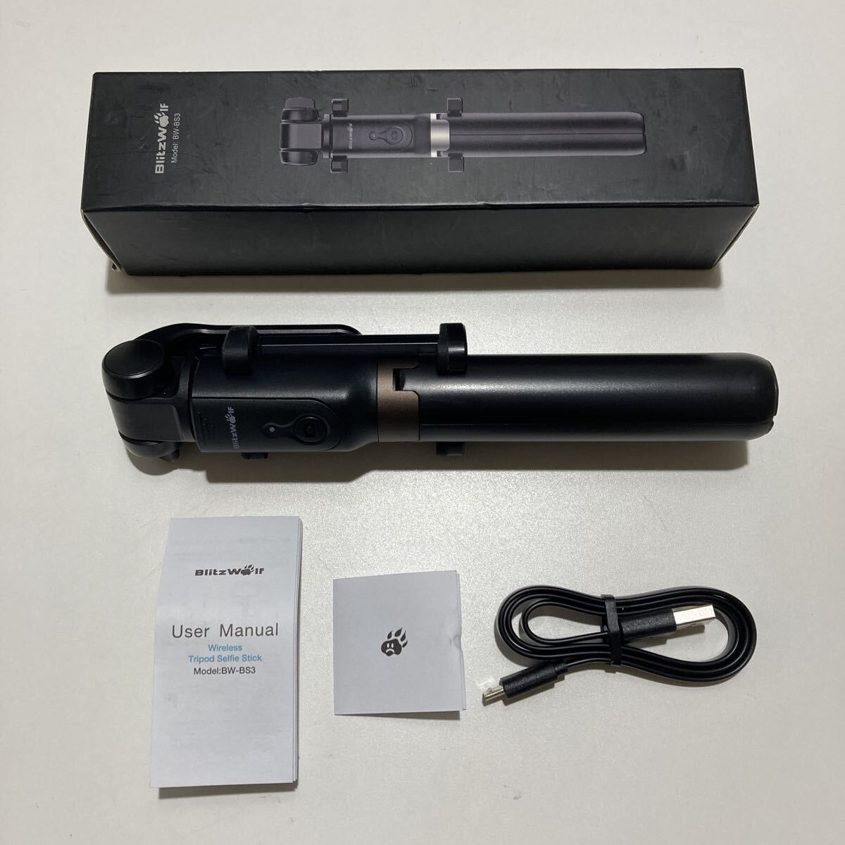 BlitzWolf セルカ棒 自撮り棒 スマホ 三脚 ジャンク品拍卖