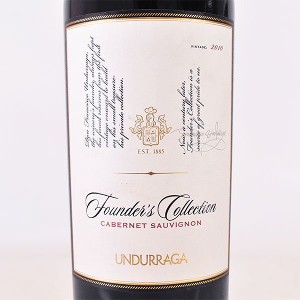 ワイン ウンドラーガ ファウンダーズ コレクション カベルネ ソーヴィニヨン 2010年 赤 ※ 750ml 13.5% チリ UNDURRAGA K160136拍卖