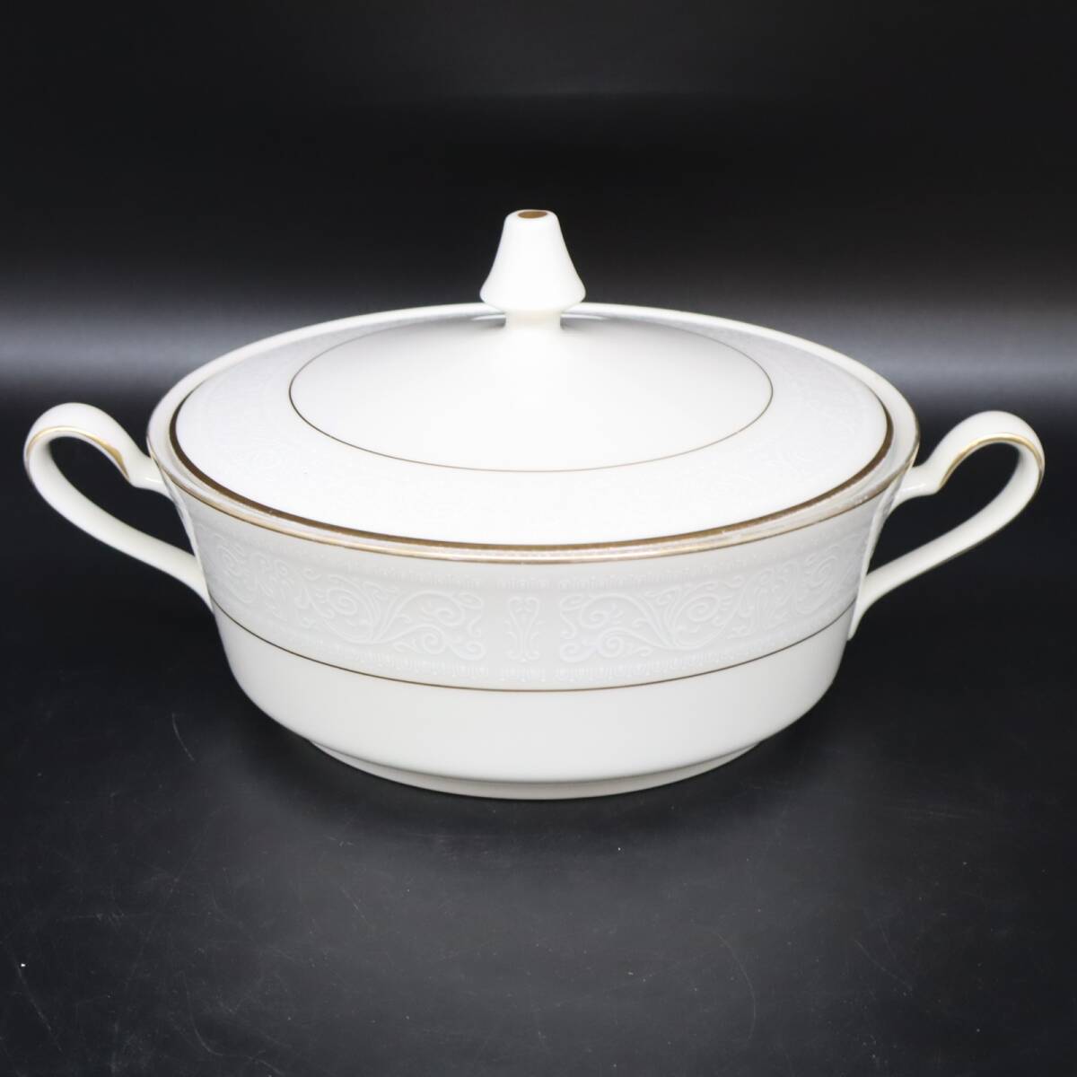 ◆値下げ |金彩 取手付き スープポット |Noritake ノリタケ IVORY CHINA| 食器 蓋付き ボウル 約28×21cm■P4136拍卖
