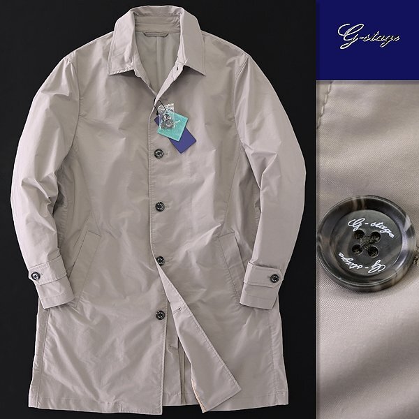 新品 ジーステージ 撥水 ストレッチ ステンカラー コート 48(L) ベージュ 【1-20801_5_48】 秋 春 G-stage バルカラー バルマカーン メンズ拍卖