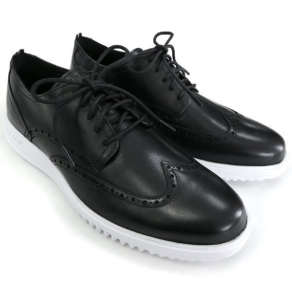 新品 コールハーン GRAND+ WINGTIP OXFORD レザー シューズ 9M(26.5cm) 黒 【S21589】 COLE HAAN メンズ 革靴 スニーカー拍卖