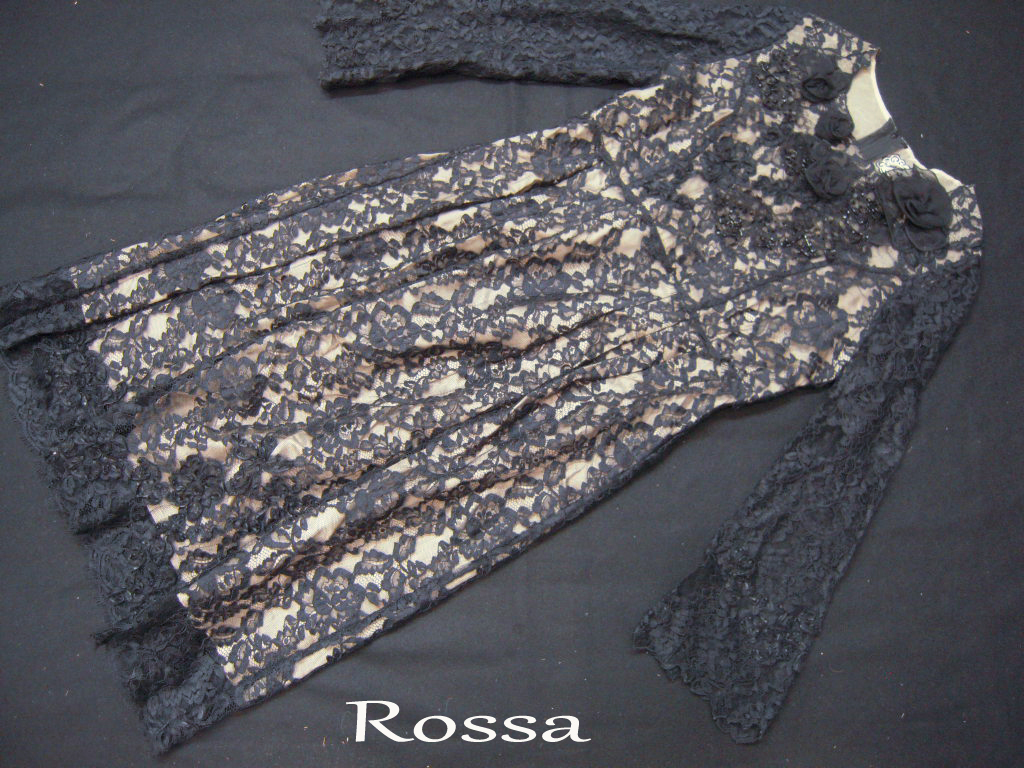 ★ROSSA★ドレス★結婚式・パーティー★ブラック系★レース★拍卖