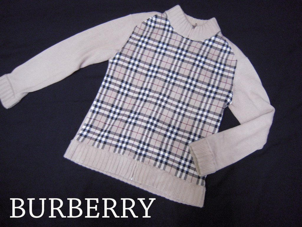 ★BURBERRY★カットソー★ニット★ジップアップ★チェック柄★BLACK LABEL★拍卖