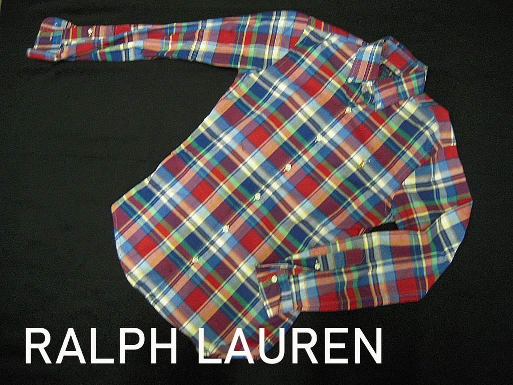 ★RALPH LAUREN★長袖シャツ★チェック柄★ロゴ刺繍★XS★拍卖