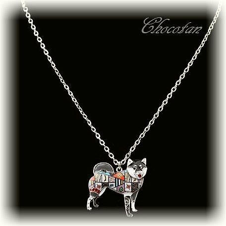 【送料無料】柴犬 黒 エナメル ネックレス 【新品】拍卖