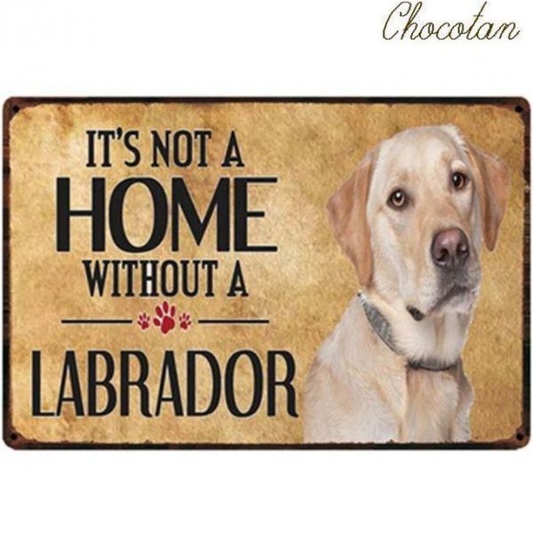【送料無料】イエローラブラドール ③HOME メタルサインプレート メタル看板【新品】拍卖