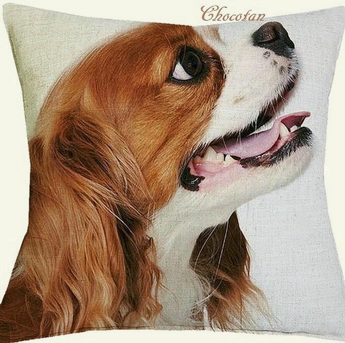 【送料無料】キャバリア H コットンリネン 45x45cm クッションカバー【新品】拍卖