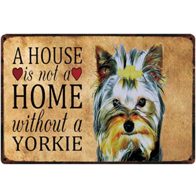 【送料無料】ヨークシャーテリア ③ HOME メタルサインプレート【新品】拍卖