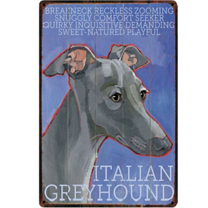 【送料無料】イタリアングレーハウンド C メタルサインプレート 【新品】拍卖