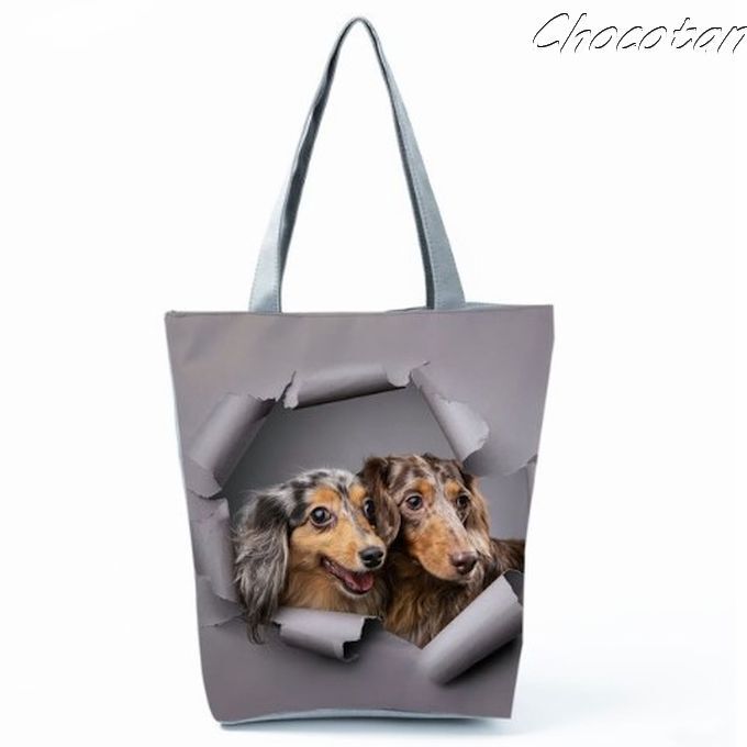 【送料無料】ダックスフンド M 内布 ポケット付き トートバッグ【新品】拍卖