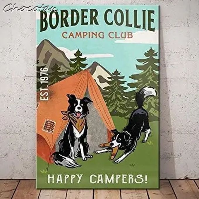 【送料無料】ボーダーコリー ⑨ キャンプ メタルサインプレート メタル看板【新品】拍卖