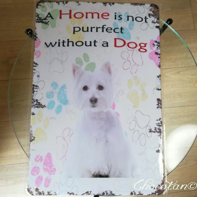 【送料無料】ウェストハイランドホワイトテリア ウェスティ ④ パステル メタルサインプレート メタル看板【新品】拍卖