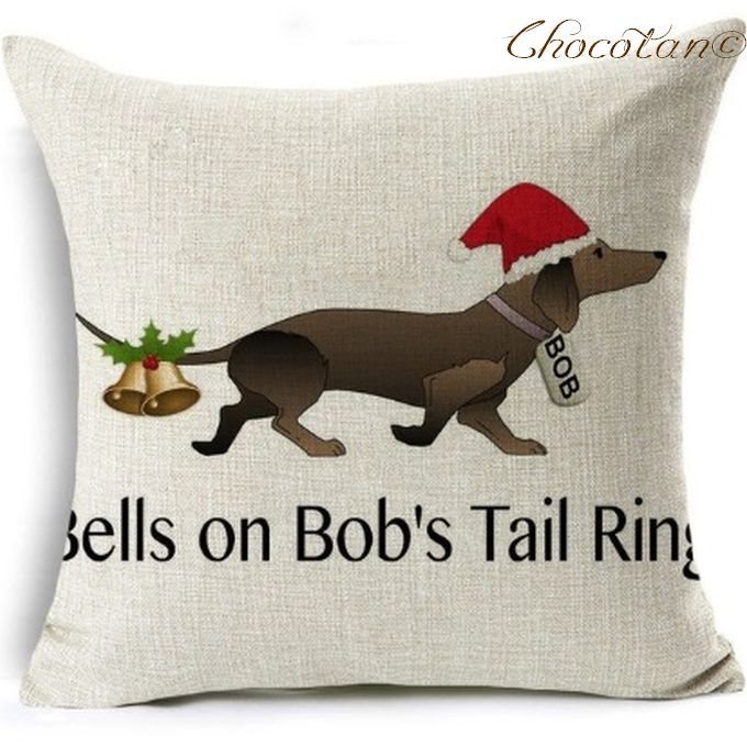 【送料無料】ダックスフンド b27 コットンリネン 45x45cm クッションカバー【新品】拍卖