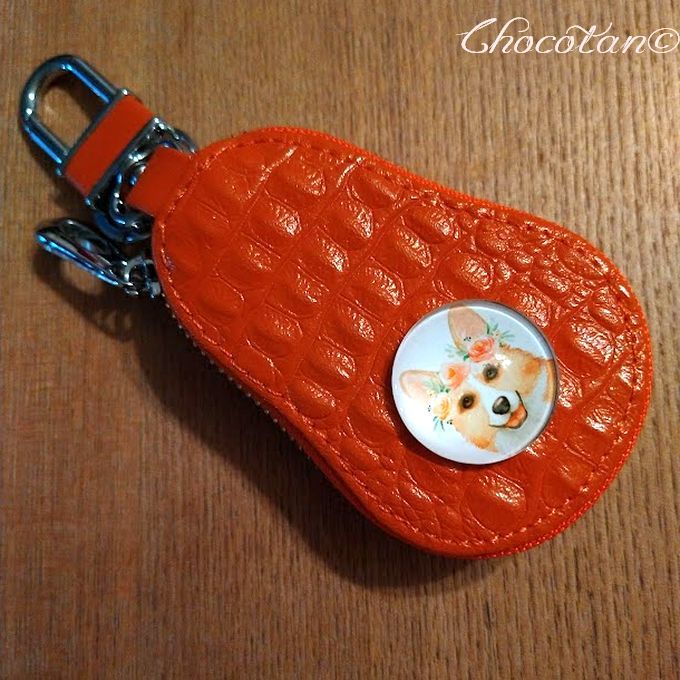 【送料無料】コーギー C オレンジ ドーム キーケース【新品】拍卖