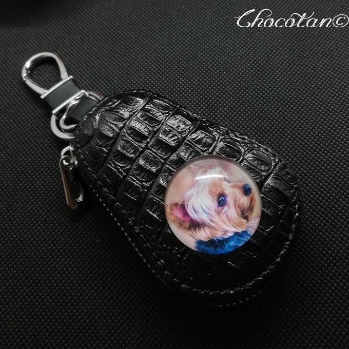 【送料無料】ヨークシャーテリア 黒 ドーム キーケース【新品】拍卖