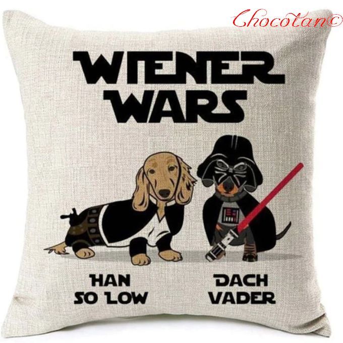 【送料無料】ダックスフンド a17 コットンリネン 45x45cm クッションカバー【新品】拍卖