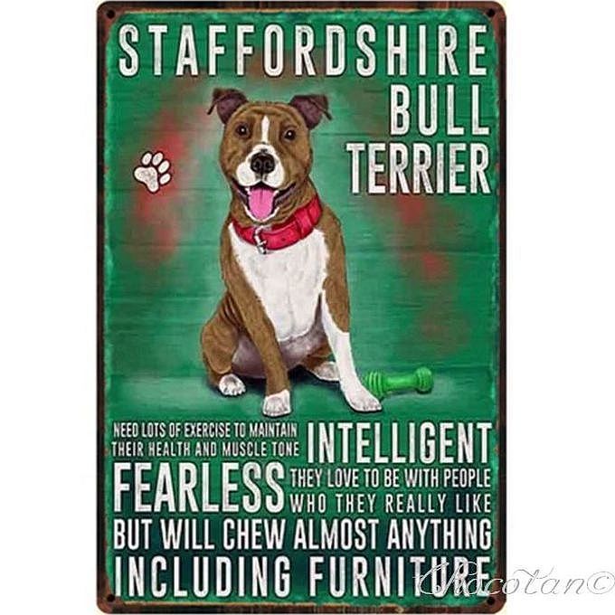 【送料無料】スタッフォードシャー ブル テリア 犬種 メタルサインプレート メタル看板【新品】拍卖
