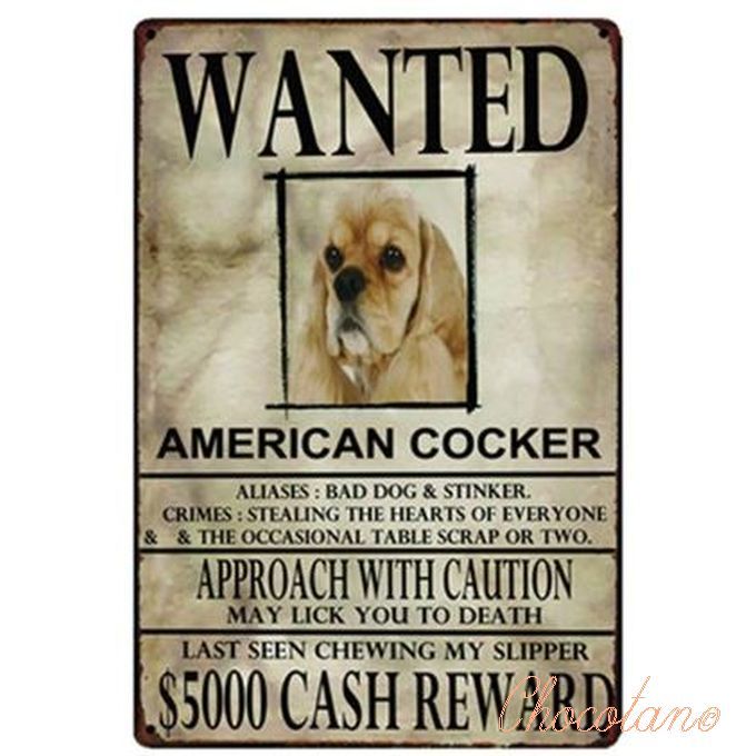 【送料無料】アメリカン コッカー WANTED サインプレート【新品】拍卖