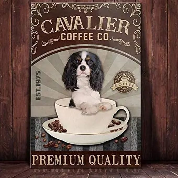 【送料無料】キャバリア ⑭ coffee メタルサインプレート メタル看板【新品】拍卖