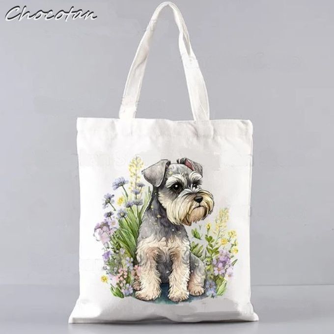 【送料無料】シュナウザー C キャンバス コットン トートバッグ【新品】拍卖