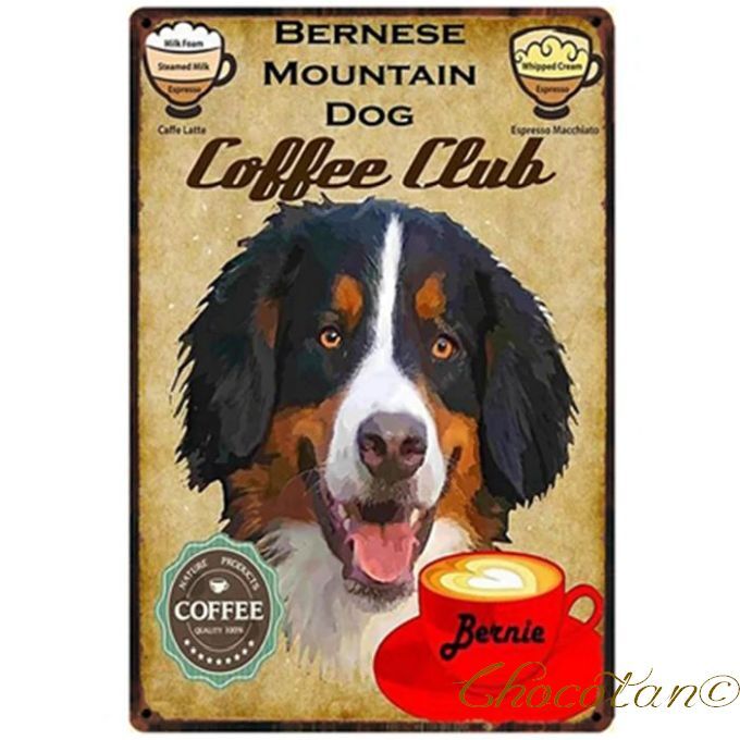 【送料無料】バーニーズマウンテン coffee メタルサインプレート メタル看板【新品】拍卖