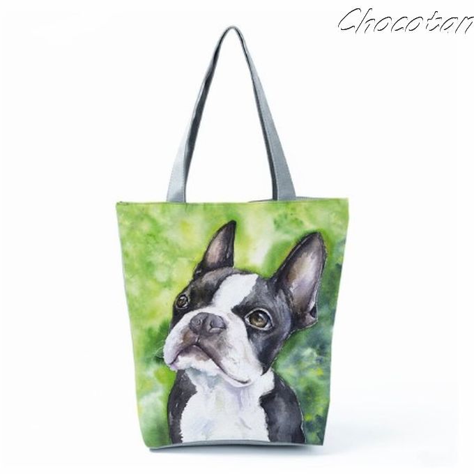 【送料無料】ボストンテリア 内布 ポケット付き トートバッグ【新品】拍卖