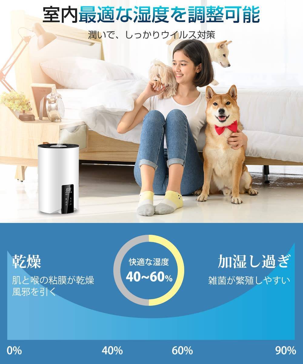 大容量5Lのハイブリッド加湿器 加熱&超音波式拍卖