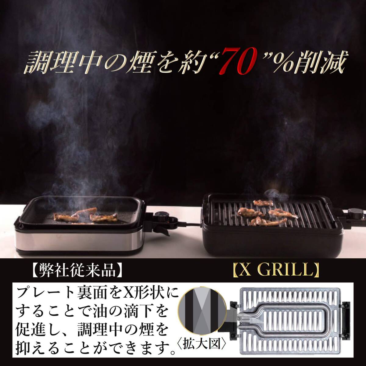 ☆焼き肉グリル 減煙 コンパクトプレート 高品質 安全設計 操作簡単 3選択可能拍卖