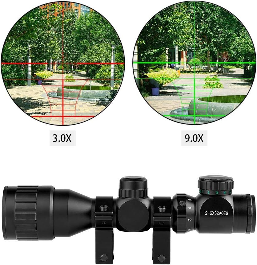 トレンド ライフルスコープ 2-6x32 2~6倍可変ズーム 20mmレールマウ拍卖