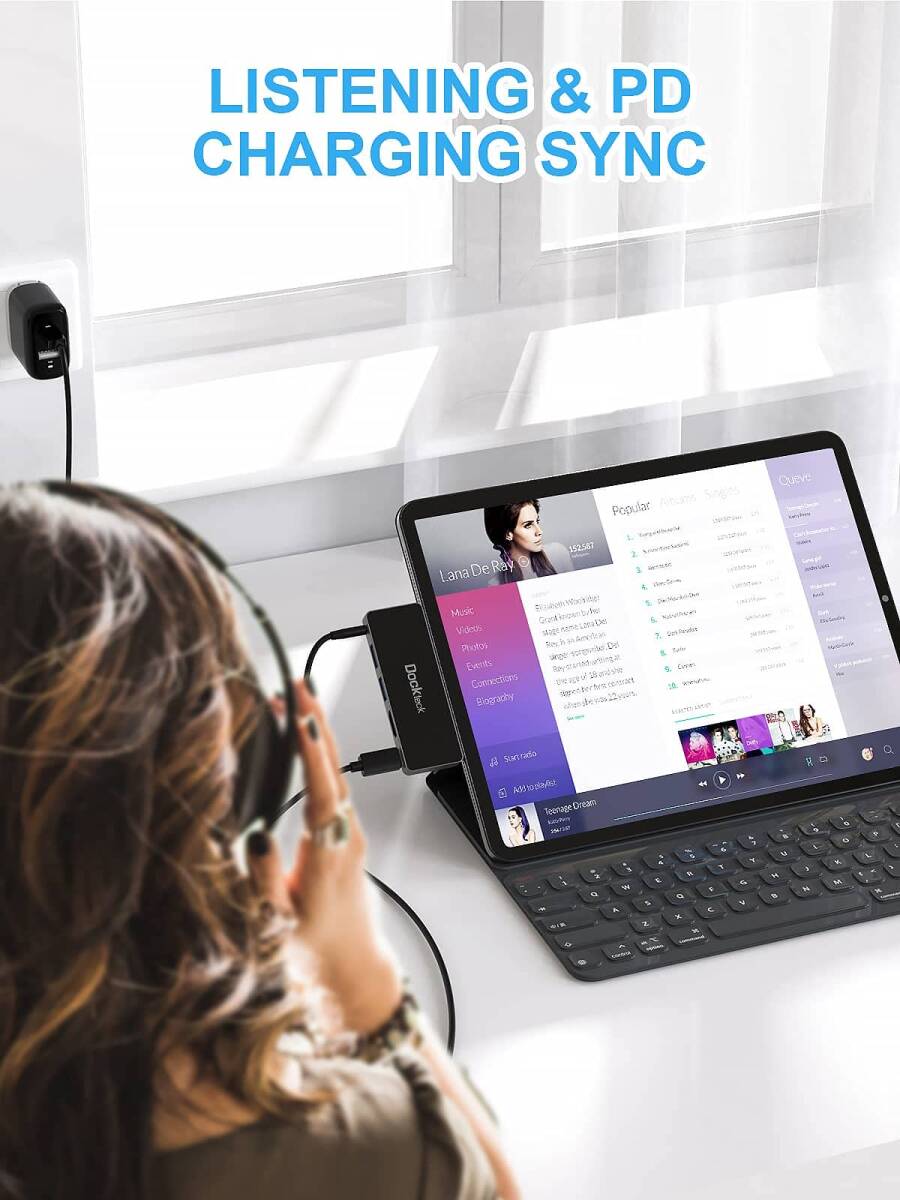 3.5mmヘッドフォンジャック搭載 5in1ハブ iPad USB C ハブ拍卖