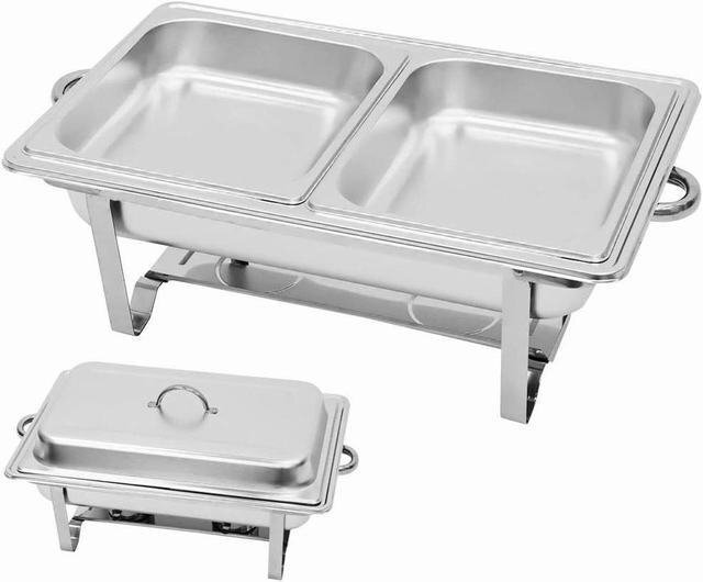 チェーフィングディッシュ 湯煎式 長方形 ステンレス製 フタ付き 保温器 保温 バイキング ビュッフェ 大容量 6-10人用 二つ分け拍卖